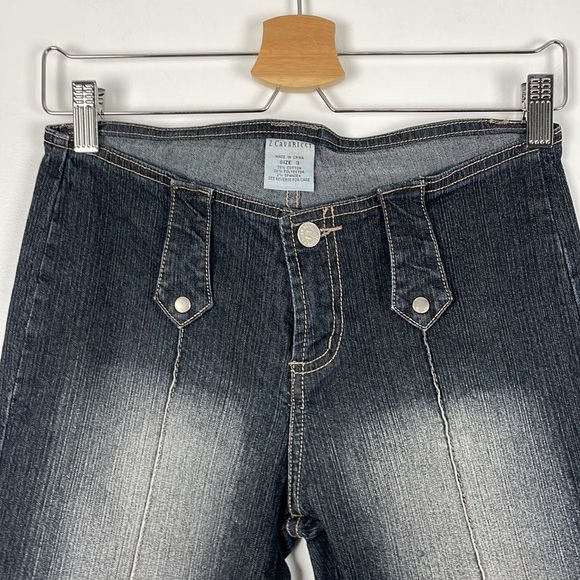 Z Cavaricci vintage no pocket hip hugger style flare permanent crease jeans SZ 3 - Picture 3 of 8
